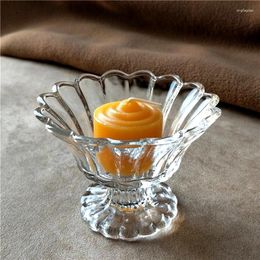 Candle Holders Glass Flower Goblet Cup Decorative Tulip Holder Tealight Bowl Tabletop Ornament Craft Accessories Furnishing