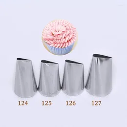 Baking Moulds 1pc Rose Petal Pastry Nozzles Stainless Steel Confectionery Decorating Icing Piping Tip Fondant Cake Tool 124 125 126 127