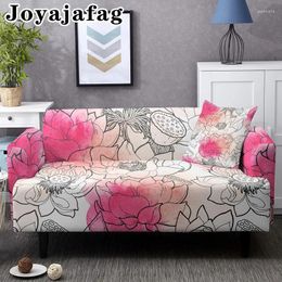 Chair Covers Joyajafag Lotus Flowers Design Couch Cover For Living Room Washable All-cover Slipcovers 1/2/3/4 Seater Elastic Sofa