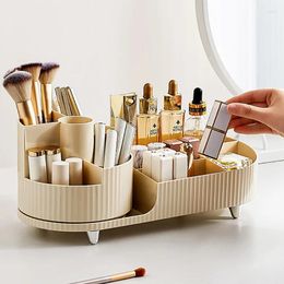 Storage Boxes 360° Rotating Cosmetics Box Makeup Brush Holder Luxury Lipsticks Container Vanity Organiser Desktop