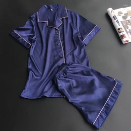Home Clothing Women Pajamas Sets Pyjama Satin Sleepwear Brief Suit Pijama Silk Indoor Casual Short Sleeve Nightwear