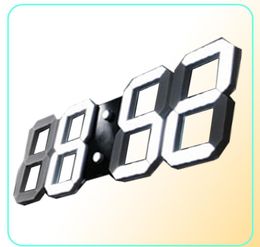 Modern Design 3D LED Wall Clock Digital Alarm Clocks Home Living Room Office Table Desk Night Clock Display5357126