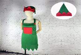 Elf Apron Hat Set Adult Elf Costume for Christmas Party Fancy Dress Outfits Christmas Decoration QW86592817997