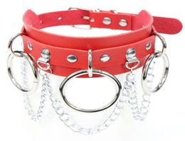 Fashion Sexy Choker Necklaces Goth Collar Chain Belt Necklace Pendant Pu leather Chocker Bondage Club Party Wedding Jewelry Gift1609542
