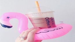 Inflatable Flamingo Drinks Cup Holder Pool Floats Bar Coasters Floatation Devices Bath Toy small size Hot Sale4048568