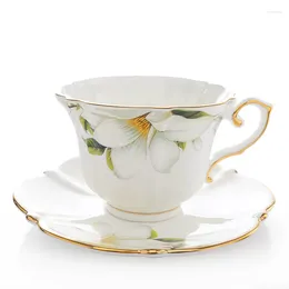 Cups Saucers WHYOU 1piece Ceramic Water Cup Coffee Retro Flower Single Tea Mug Milk Business Drinkware Wedding Gift