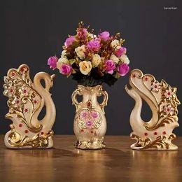 Vases 3Pcs/Set Vase Decoration Ceramic Creative Home Living Room Entrance TV Cabinet Flower Arrangement Wedding Gift