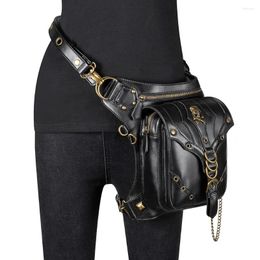 Waist Bags Norbinus Retro Women Rivet Skull Bag Steampunk Shoulder Pouch Moto&Biker Men Drop Leg Motorcycle Belt Fanny Pack