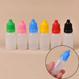 Storage Bottles 5pcs/lot 10ml Plastic Empty Squeezable Dropper Eye Liquid Droppers Childproof Cap Thin Tip