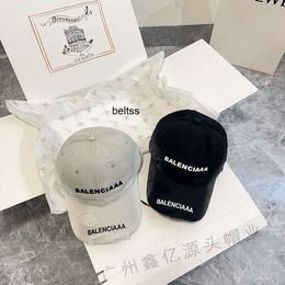 Korean version sun protection new belenciaga Paris baseball cap letter hat embroidered soft top duckbill hat casual men and women versatile