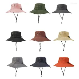 Berets Unisex Sun Hat Waterproof Fisherman With Windproof Rope Breathable Sunshade For Outdoor Surprise Gift