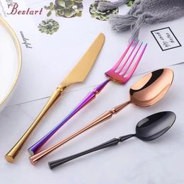 Coffee Scoops 304 Stainless Steel Knife And Fork Spoon Small Man'S Waist Tableware Steak Round Handle Dessert Ti