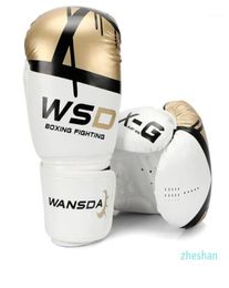 Quality Adults WomenMen Boxing Gloves Leather Muay Thai Boxe De Luva Mitts Sanda Equipments11482611