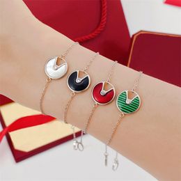 Amulettarmband Roségold weiße Fritiri Rote Achat polierter Trend Persönlichkeit 100 Arm Armband für Männer und Frauen