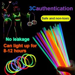 Fluorescence Glow Sticks Toys Bracelets Fun Necklace Neon Wedding Party Colourful Bright Lights Christmas/Halloween Decoration 240410