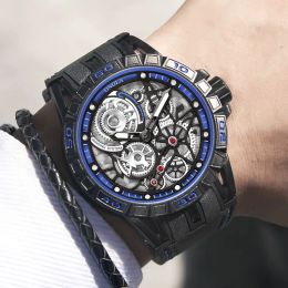 watch brand cool quartz male Fashion casual Sport Unique dial Mens Japan Movement military all Black young man