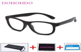 DOHOHDO Blue Light Blocking Glass Flexible Safe Eyeglasses Girls Boys Plain Mirror Antiblue Light Silicone Goggles UV4004059308