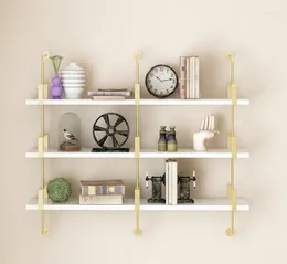 Hooks Gold Nail Shop Shelf Polish Rack Cosmetic Wall Mounted Bookshelf.