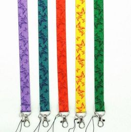 5 Beautiful Colour Butterfly Style Terylene Phone Strap Women And Men Mobile Phone Key Neck Lanyard For Students2078706