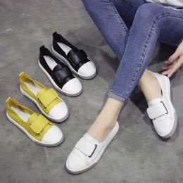 Casual Shoes Solid Shallow Single Woman Summer Korean Hook Loop White Trendy Student Flat Loafers Lazy Girl Moccasins 2024