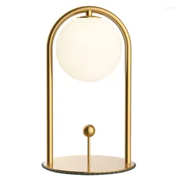 Candle Holders Modern Luxury Gold Table Lamp Elegant Decorative Bedside Night Light Glass Globe Ambient Moon Dimmable LED