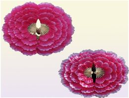 2pcsDancing Fan Peony Flower Dance Hand Square Performance Props Eventail a Main Abanico Para Boda De Mano 2205051349299