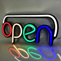 Party Decoration OPEN Business RGB Sign Neon Light LED Shop Store Window Displaying Hanging Chain Restaurant Door Bar Visual Lamp