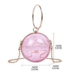 Evening Bags Round Ball Clear Purse Acrylic Box Clutch Bag Transparent Stadium Approved Crossbody Shoulder Handbag For Women & K5D180Z