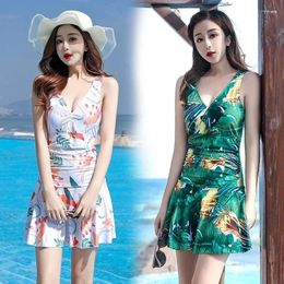 Women's Swimwear 2024 Ins Korean One Piece Swimsuit Women Bathing Suit Half Sleeve Halter Bikini Set Student Summer Dropship