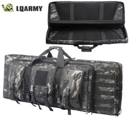 LQARMY 32 38 42 48 inch Tactical Double Rifle Case Military Molle Rifle Bag Sniper Airsoft Gun Case Backpack Hunting Gun Holster 240411