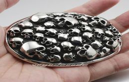 Huge Heavy 316L Stainless Steel Skulls Mens Biker Rocker Punk Belt Buckle P0252082286