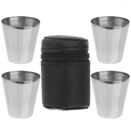 Cups Saucers S Metal Glasses Drinking Steel Stainless Cup Whiskey Mug Camping Tequila Vessel Tumbler Backpacking Mugs Clear Water