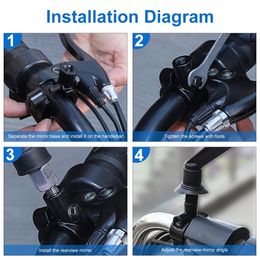 2pcs 22mm Handlebar 10/8/6mm Thread Motorcycle Rearview Mount Clamp Rear View Mirror Holder Adapter Motorcycle Accessories