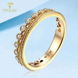 Cluster Rings TFGLBU Trendy 1.3mm All Moissanite 925 Sterling Sliver Stackable Ring For Women Elegant Gem Matching Band Christmas Gift