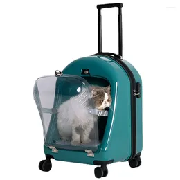 Cat Carriers Supplies Cardan Wheel Leisure Portable Short Space Breathable Suitcase Travel Pet Products Backpack Bag For Pets