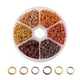 1080pcs 6x0.8mm Open Jump Rings Connector Crafts Multicolor Findings DIY Split Rings for DIY Jewellery Making