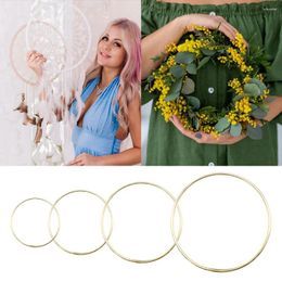 Decorative Figurines 1/10pcs Handmade 5-40cm Wind Chime Gold Metal Macrame Hanging Decoration Hoop Rings Deco Dream Catchers DIY Crafts