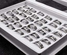 20 Pieces Mix Style Boho Stainless Steel Men Ring Men Anillos Fashion Width 8mm Bulk Punk Rings Jewelry for Women anillos mujer8651392