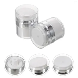 Storage Bottles 2 Pcs Nail Polish Moisture Pump Dispenser Travel Makeup Container Airless Bottle Acrylic Size Toiletries Containers