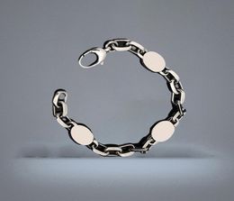 Retro Cuff Bracelet Couple 925 Interlocking letters Distressed Chain Men Women Jewelry236K5297911