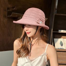 Sun basin hat 2024 new women's spring summer ocean air collapsible sun hat UV protection flower sun hat