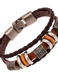 Soul collision retro jewelry simple design hand-beaded multi-layer leather bracelet European and American fashion popular men's bracelet