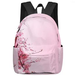 Backpack Pink Cherry Blossom Gradient Student School Bags Laptop Custom For Men Women Female Travel Mochila