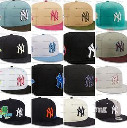 26 Colours Men's Baseball Snapback Hat Letter Caps Pink new York Royal Blue Team Sport 2024 Patched Stitched Hearts Mesh Chapeau Flowers Bone Mix Colours Ma15-23