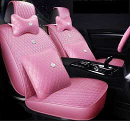 Universal Fit Car Accessories Seat Covers For Sedan Full Set Design Durable PU Leather Adjuatable Seat Covers with Pillows Cushion2076143