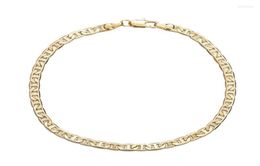Anklets 4mm Mariner Link Chain Gold Colour Anklet 9 10 11 Inches Cuban Ankle Bracelet For Women Men Waterproof Kirk226185231