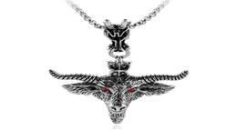 Pendant Necklaces BUDROVKY Pentagram Goat Head Necklace Amulet Sabbatic Occult Red Eye For Women Men Fashion Jewellery Collar Choker5016659