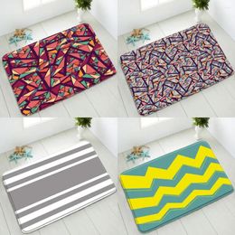 Bath Mats Geometric Pattern Non-Slip Bathroom Mat Indoor Floor Bedroom Kitchen Doormat Absorbent Carpet Washable Foot Pad Home Decor