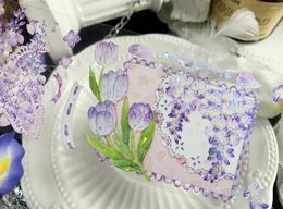 Gift Wrap Vintage Wisteria Lace Foral Washi PET Tape For Card Making DIY Scrapbooking Plan Decorative Sticker