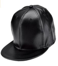 PU Leather Baseball Cap Sport Hats Black Snapback 10pcslot 07429421